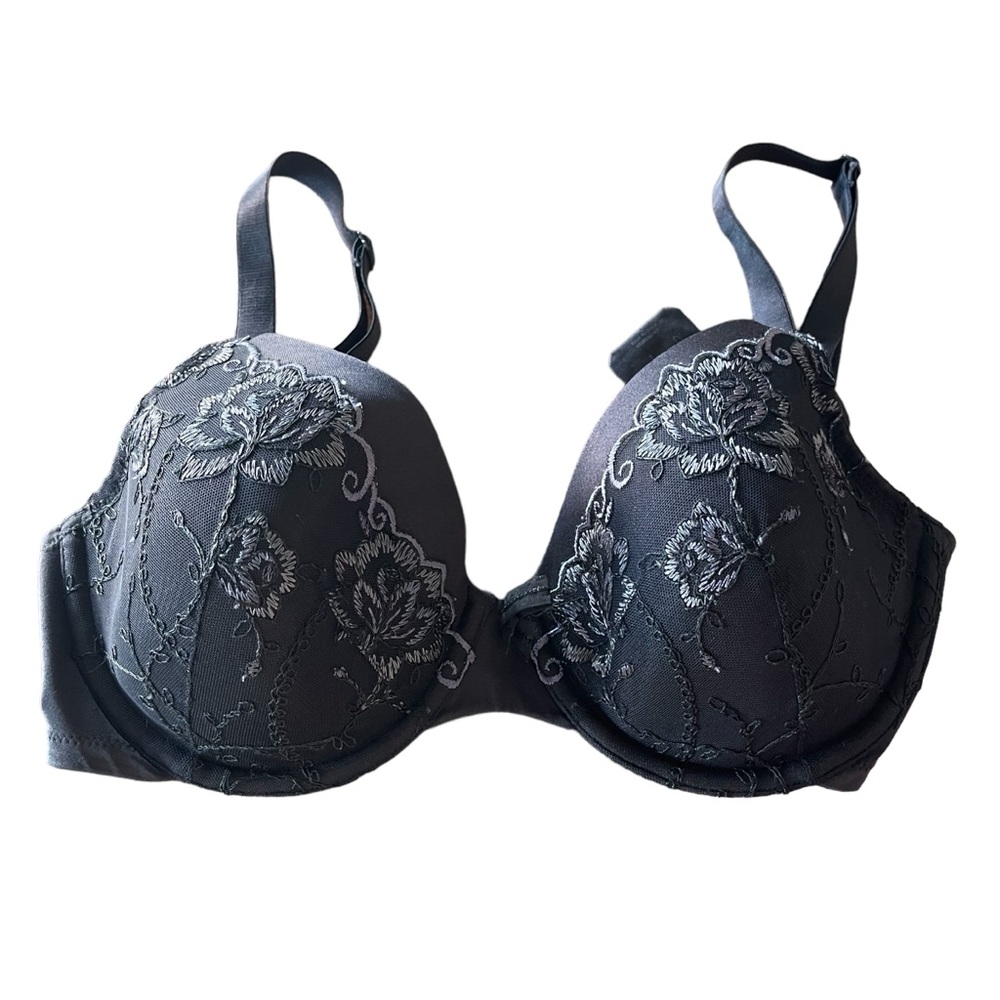 Vanity Fair Women’s Black Gray Lace Elegant Comfort Bra 34D Style #75274